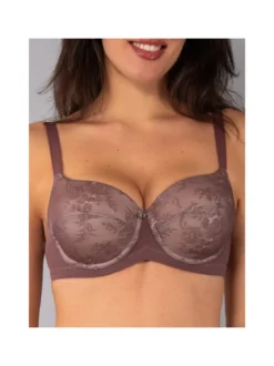 Verde Veronica DR14C Reggiseno donna imbottito con ferretto e coppa C preformata - bordeaux