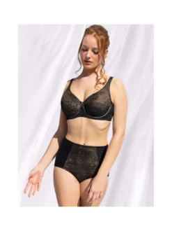 Verde Veronica DR12C Reggiseno donna sfoderato con ferretto coppa C - nero