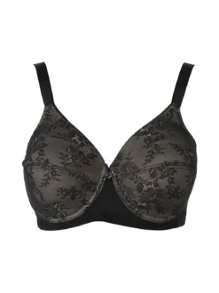 Verde Veronica DR16 Reggiseno donna imbottito senza ferretto coppa D - nero