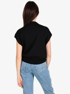 Vicbee Maglia donna senza maniche con zip e tasche