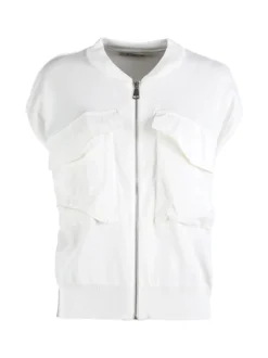Vicbee Maglia donna senza maniche con zip e tasche