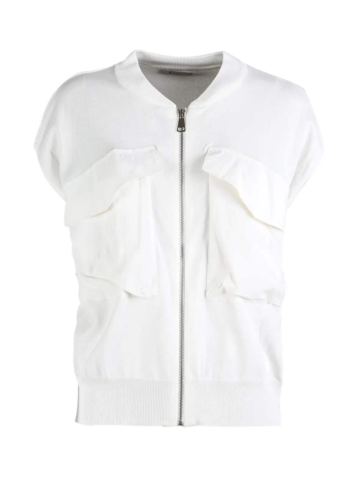 Vicbee Maglia donna senza maniche con zip e tasche