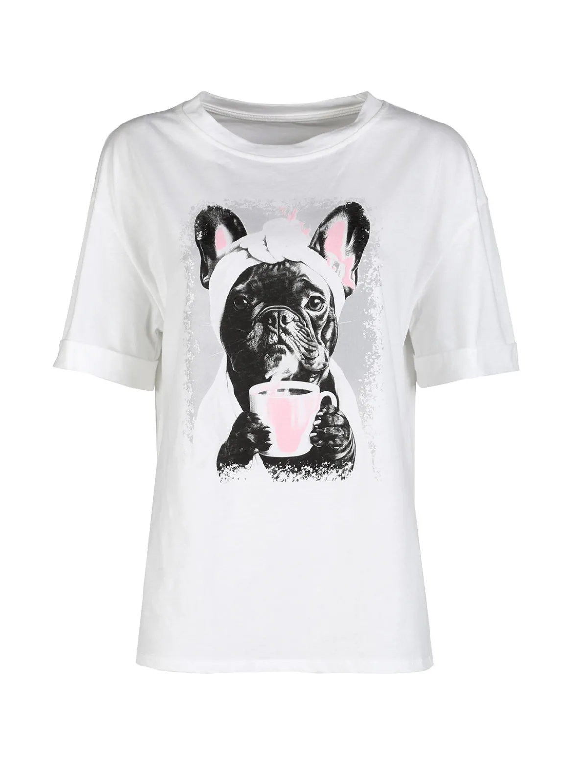 Vicbee T-shirt donna oversize in cotone con stampa