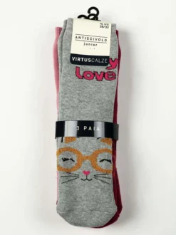 Virtus Calze antiscivolo da bambina confezione 3 paia