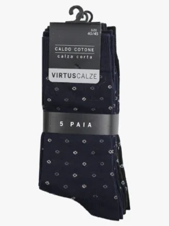 Virtus Calze corte da uomo caldo cotone. Confezione 5 paia