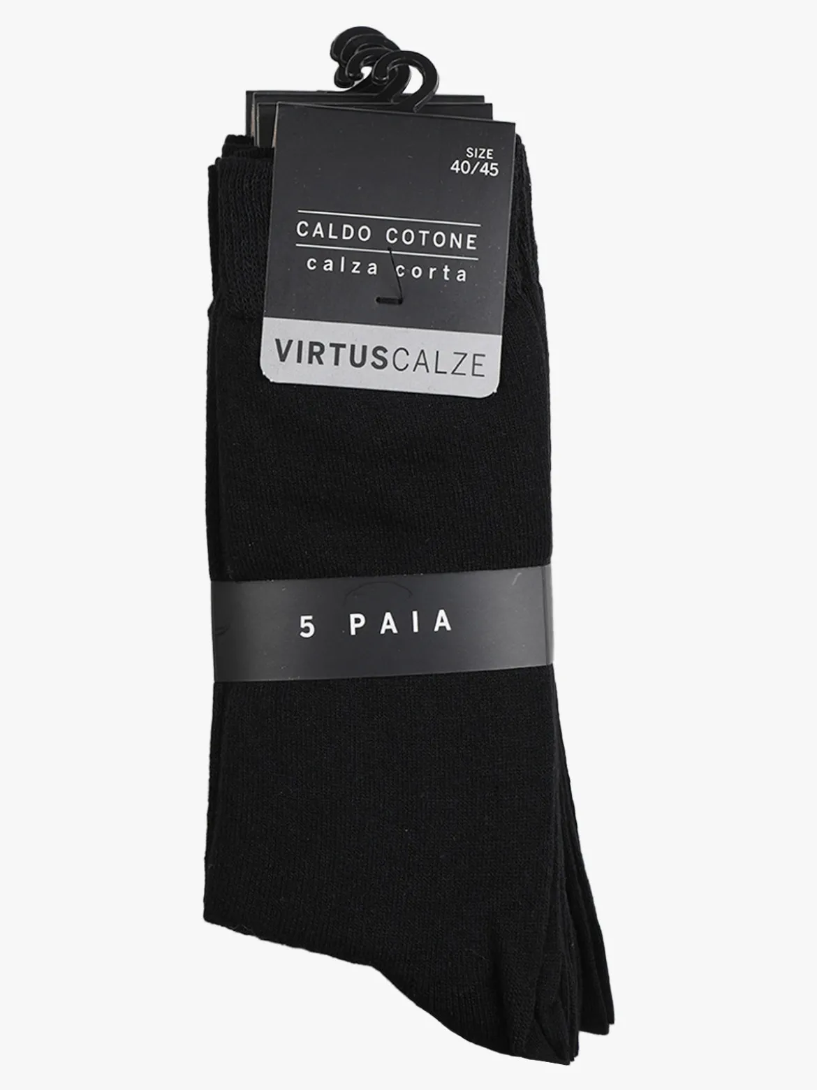 Virtus Calze corte uomo in caldo cotone. Confezione 5 paia