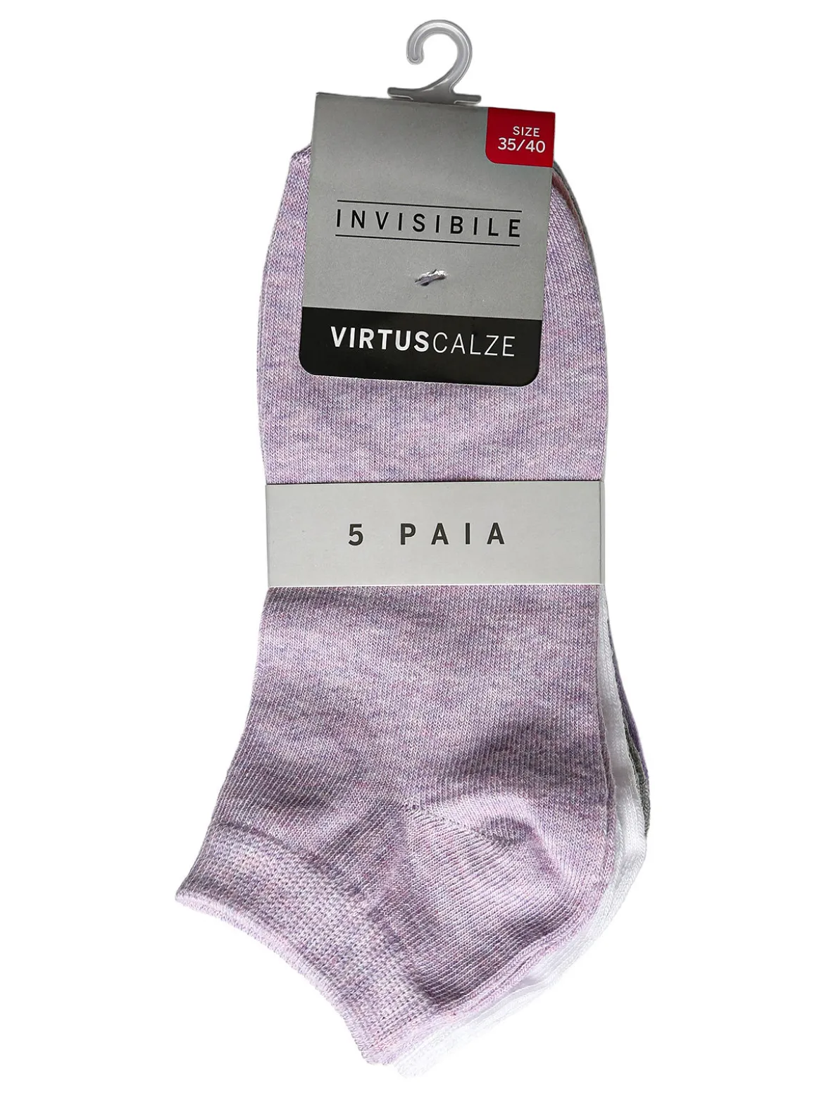 Virtus Confezione da 5 calze fantasmino donna