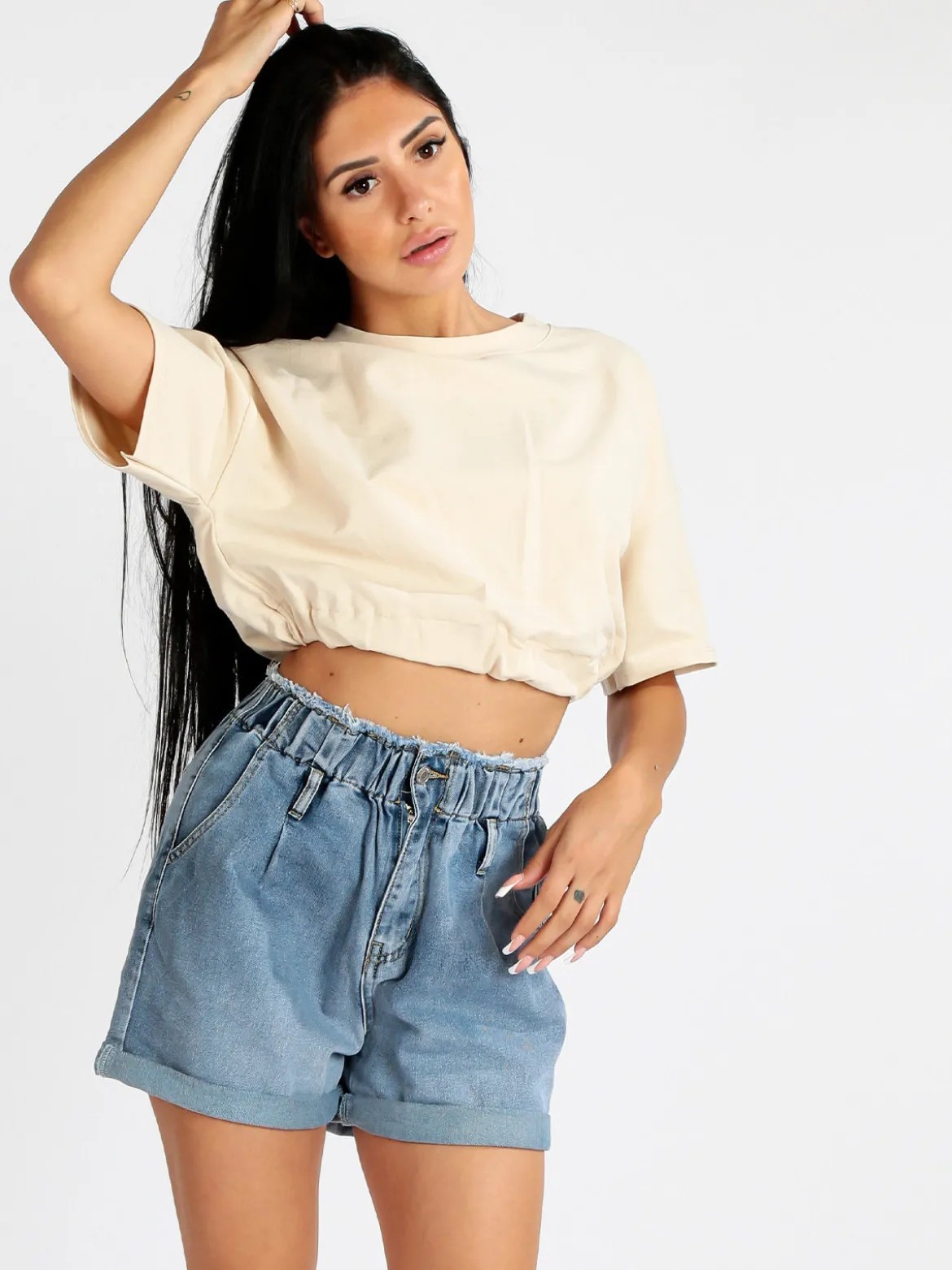 W.Angel Felpa cropped donna manica corta