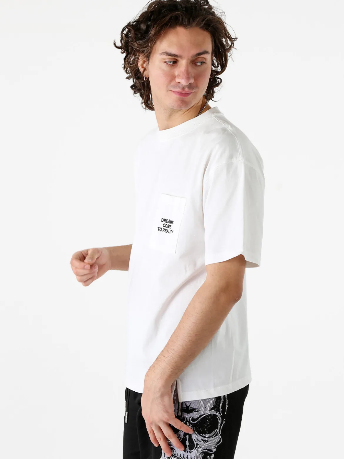 Warren Webber T-shirt oversize da uomo in cotone - bianco