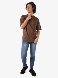 Warren Webber T-shirt oversize da uomo in cotone - caffè