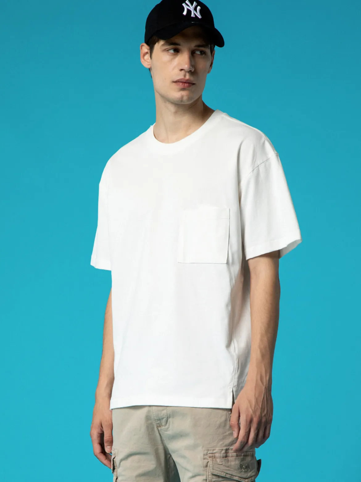 Warren Webber T-shirt uomo in cotone con doppio taschino