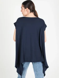Wendy Trendy Maxi t-shirt donna asimmetrica in cotone