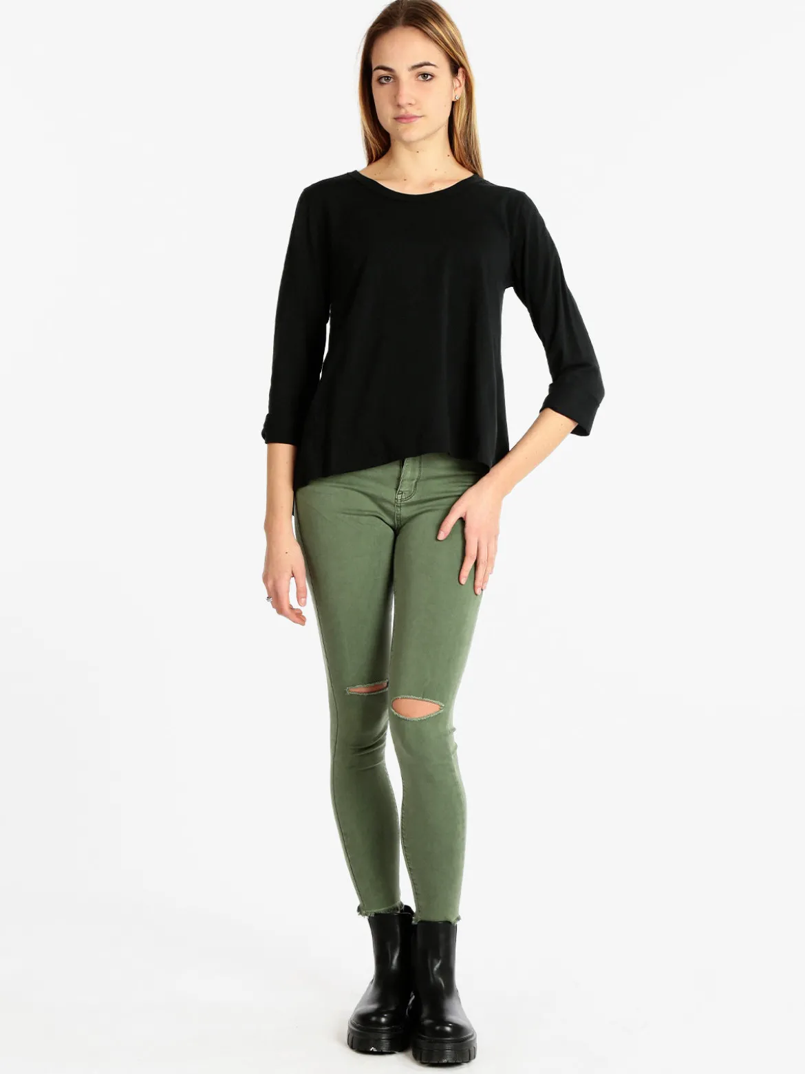 Wendy Trendy T-shirt manica lunga donna in cotone