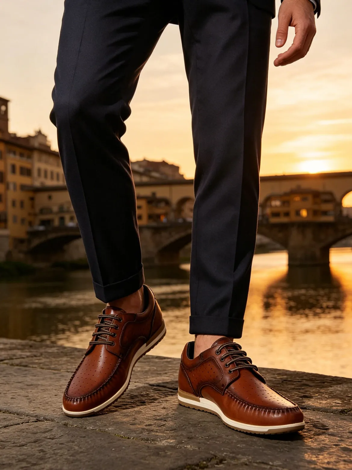 Wild Land Mocassini in pelle da uomo stringati