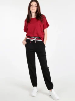 Wit Girl Pantaloni tuta da donna con coulisse e polsini