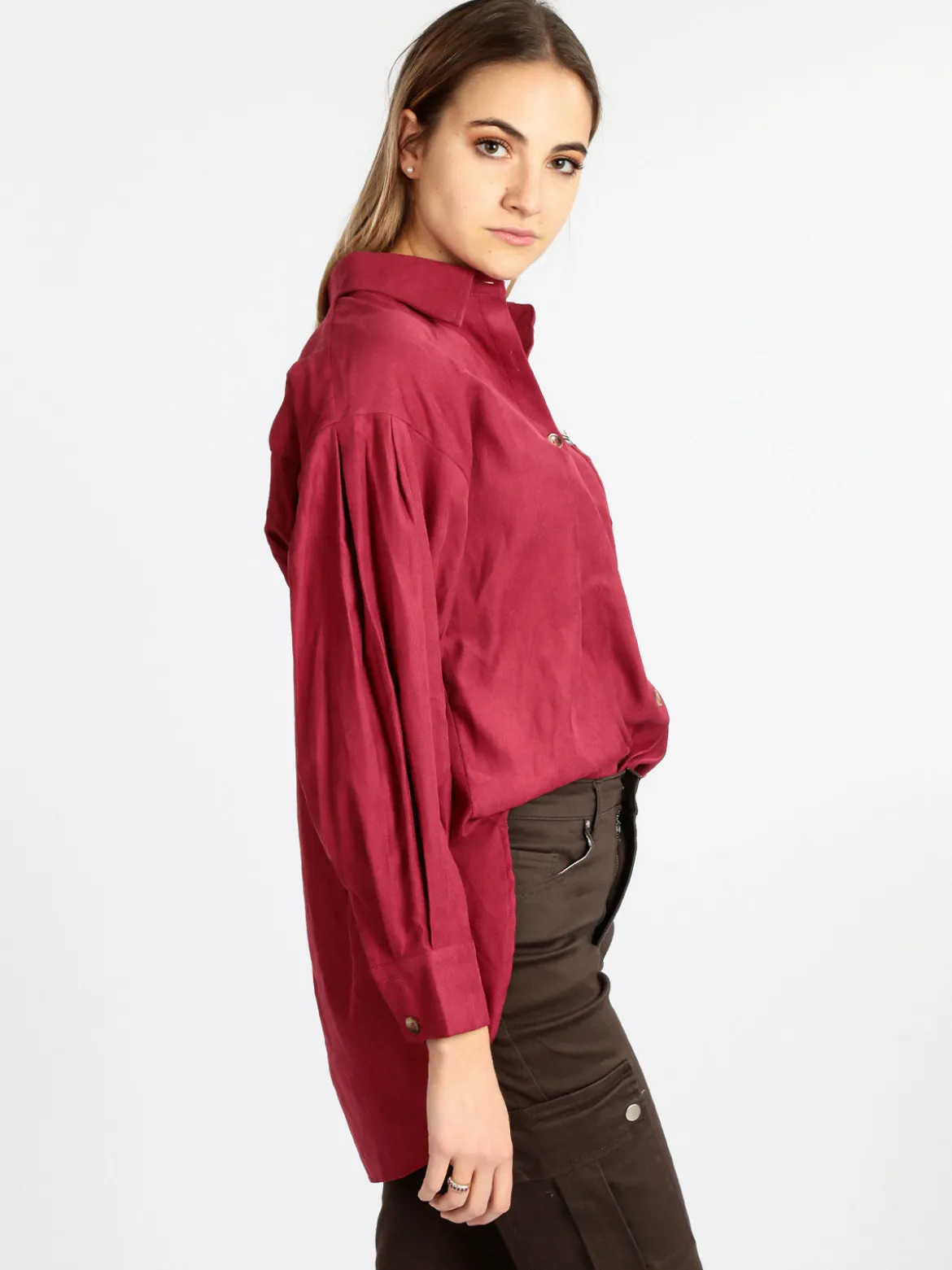 Wiya Camicia donna oversize con taschino