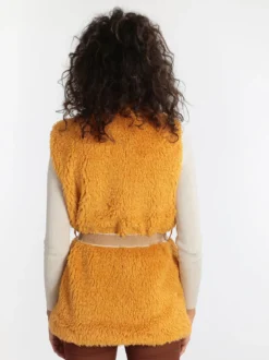Wiya Gilet peloso con cintura