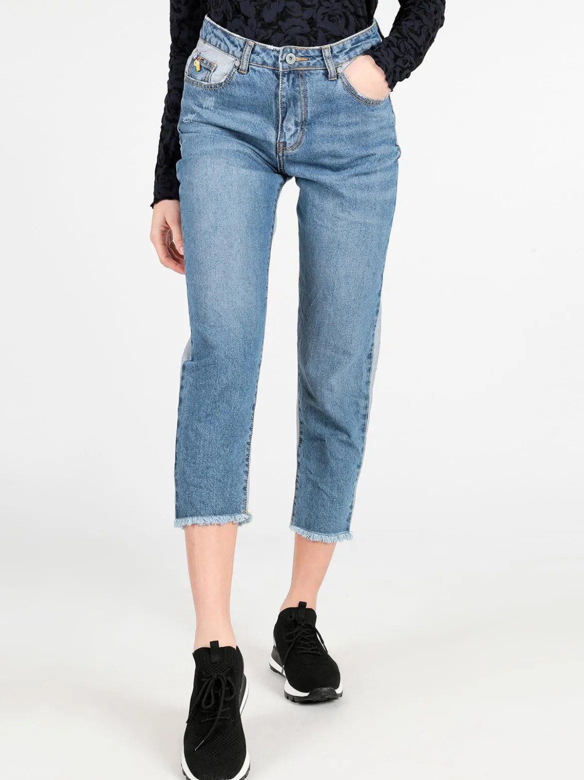 Wiya Jeans boyfriend bicolore