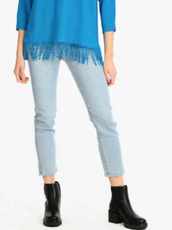 Wiya Jeans donna modello regular con ricami