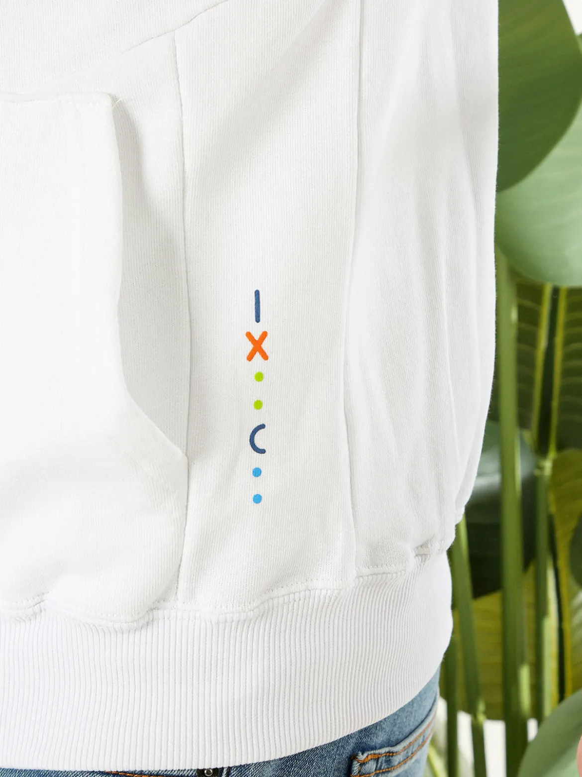 X-Cape Felpa da uomo in cotone con cappuccio e zip - bianco