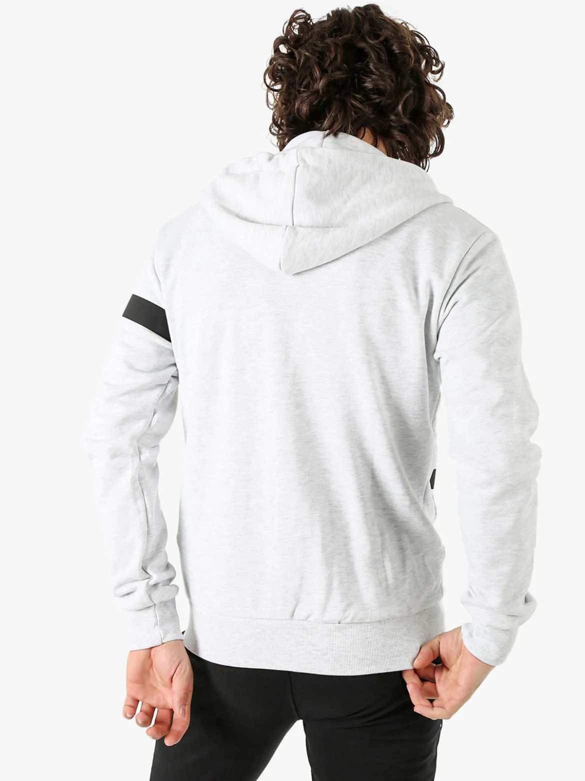 X-Cape Felpa da uomo in cotone con cappuccio e zip - grigio chiaro