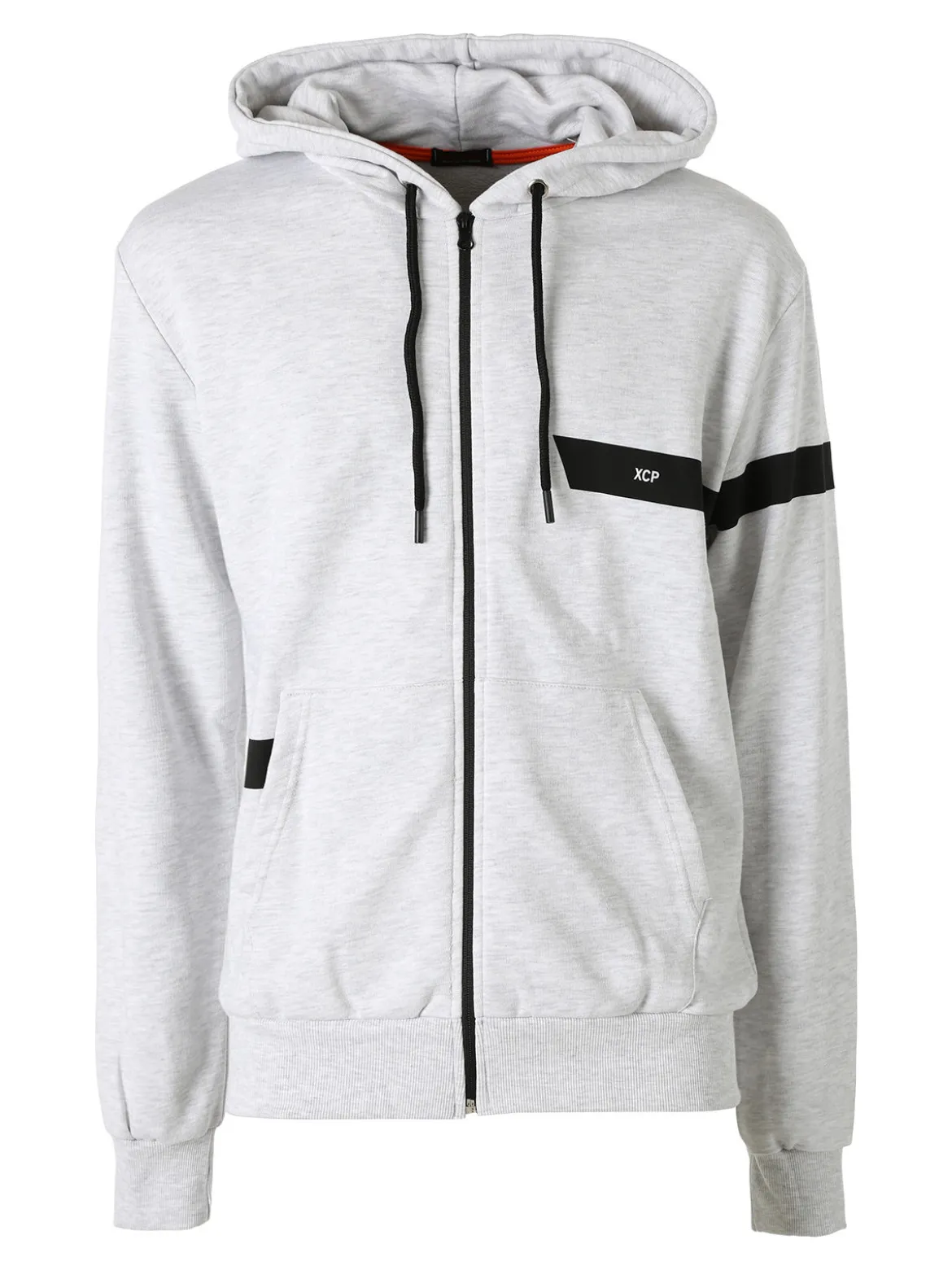X-Cape Felpa da uomo in cotone con cappuccio e zip - grigio chiaro