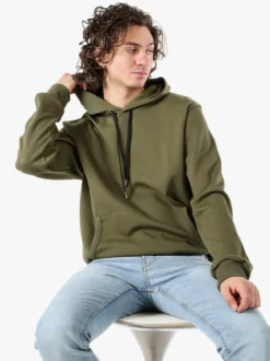 X-Cape Felpa da uomo oversize con cappuccio - militare