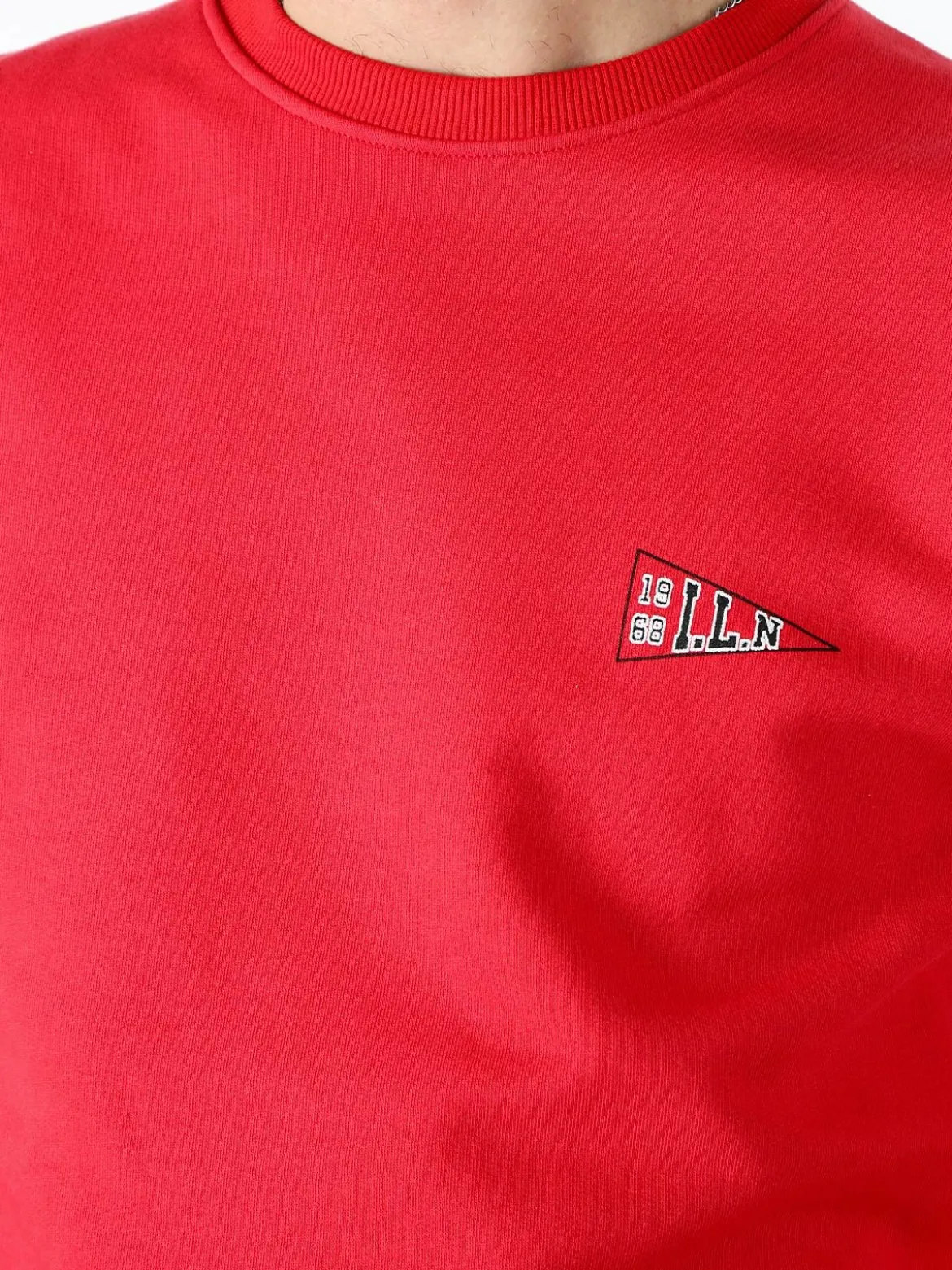 X-Cape Felpa girocollo da uomo in cotone con stampa dietro - rosso