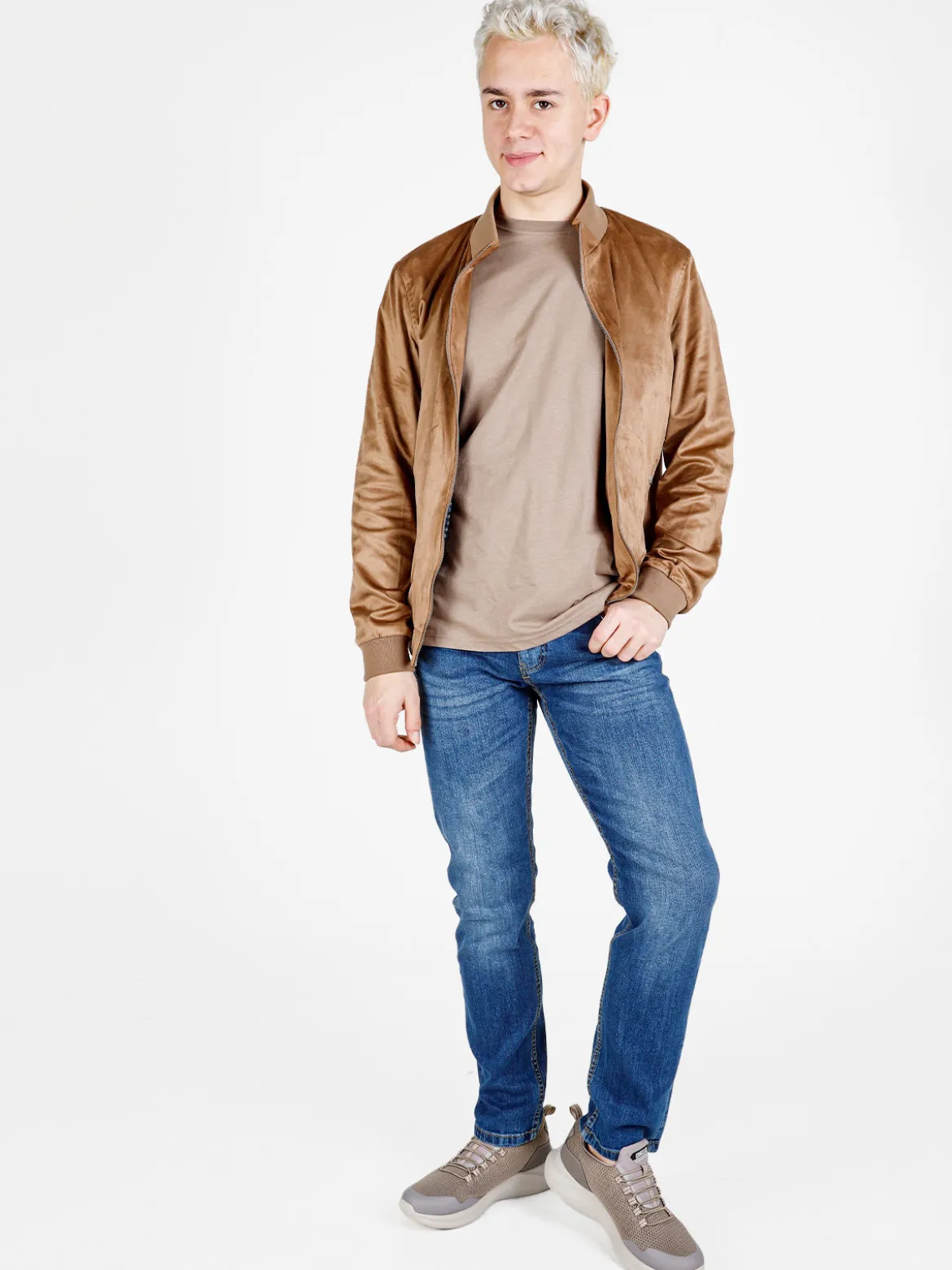 X-Cape Giacca da uomo in tessuto scamosciato con zip