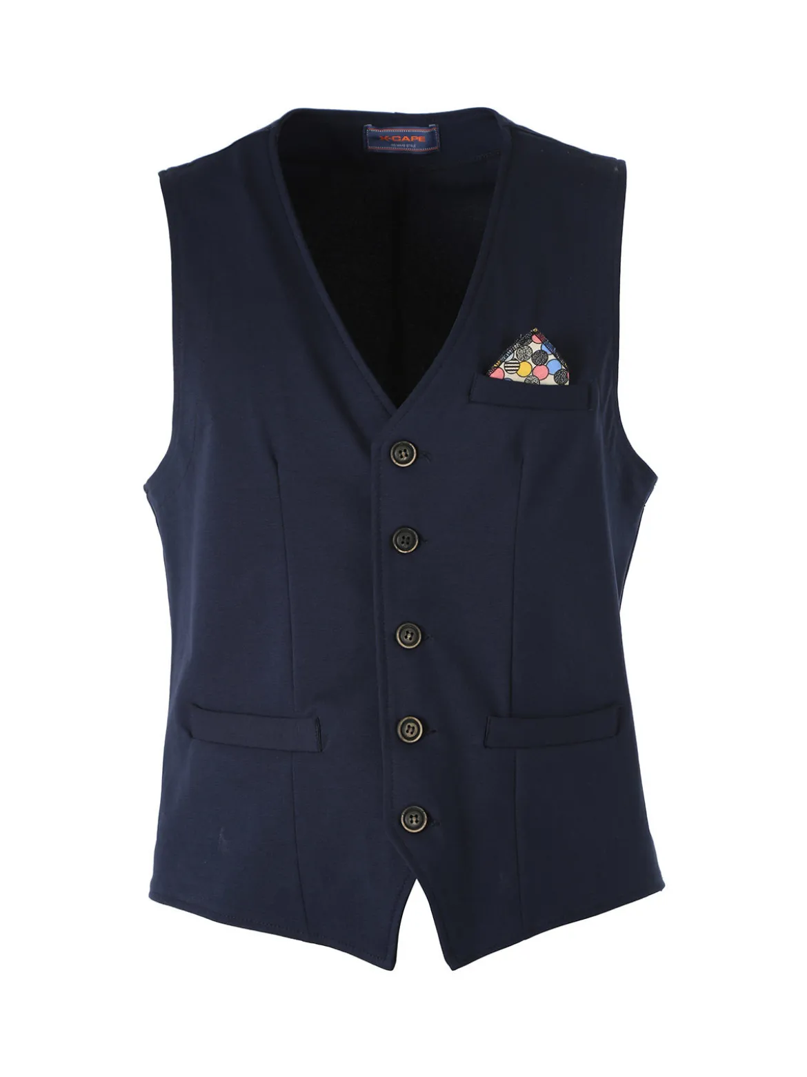 X-Cape Gilet classico da uomo con bottoni - blu scuro