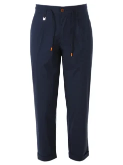 X-Cape Pantaloni da uomo in cotone tecnico con coulisse - blu scuro