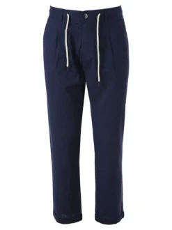 X-Cape Pantaloni da uomo in misto lino e cotone - blu scuro