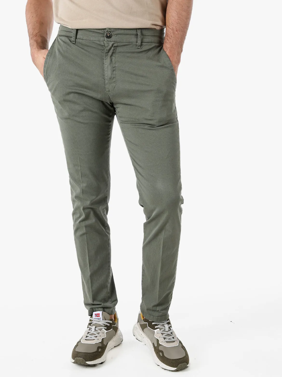 X-Cape Pantaloni slim fit da uomo in cotone - militare