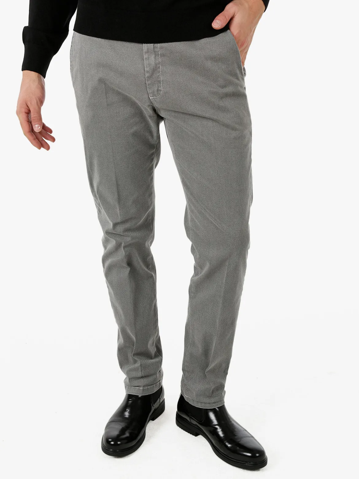 X-Cape Pantaloni uomo slim fit con stampa micro texture - grigio