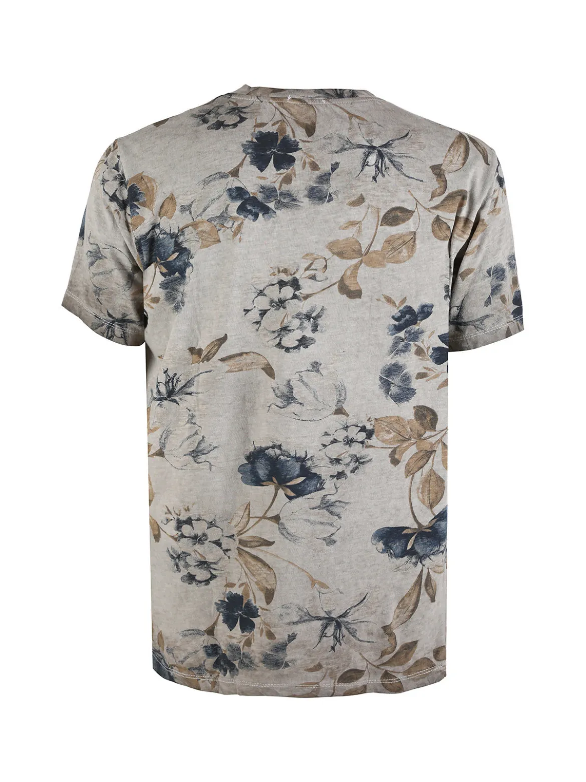 X-Cape T-shirt uomo floreale in cotone - fango