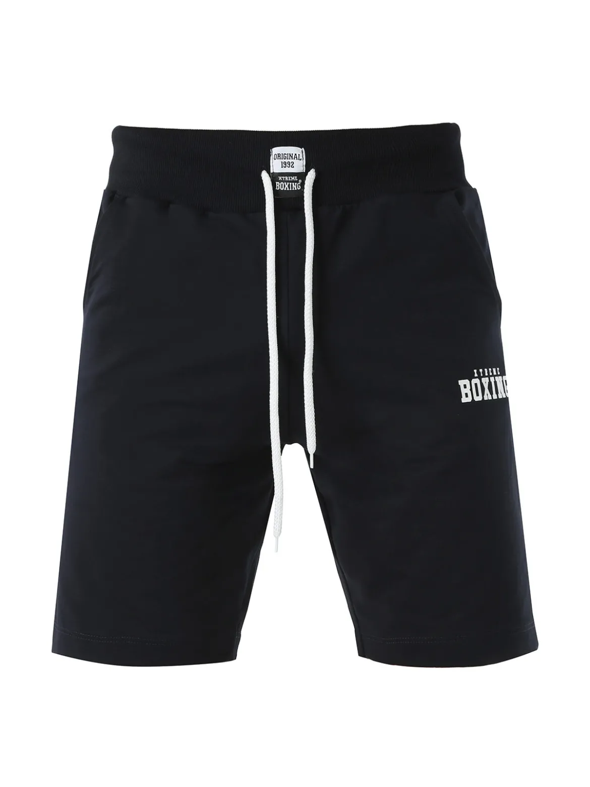 Xtreme Boxing Bermuda da uomo in cotone con coulisse e logo - blu scuro