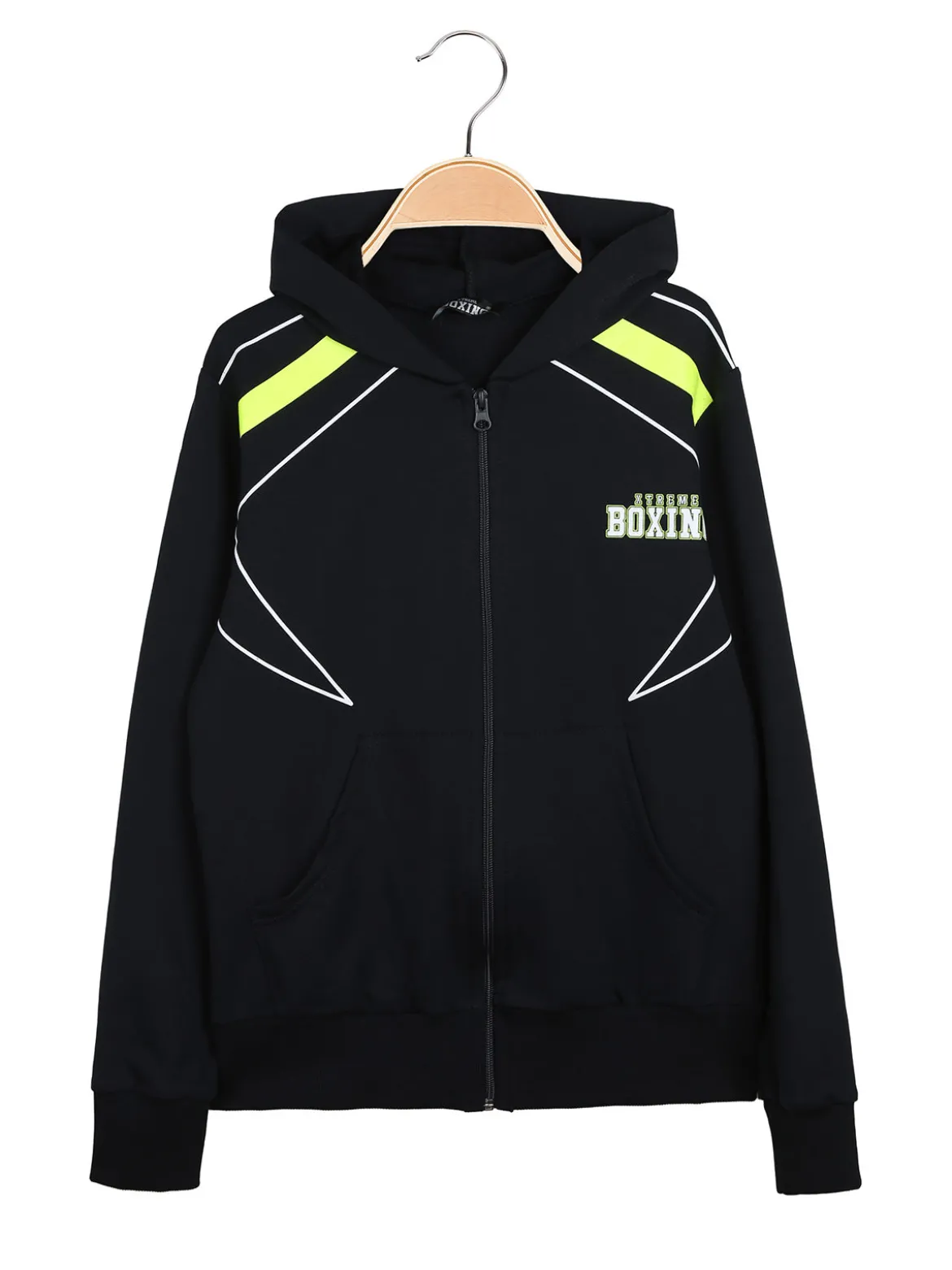 Xtreme Boxing Felpa da ragazzo in cotone con cappuccio e zip - blu scuro