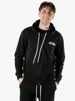 Xtreme Boxing Felpa da uomo in cotone con cappuccio e zip - nero