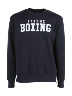 Xtreme Boxing Felpa girocollo da uomo invernale con logo - blu scuro