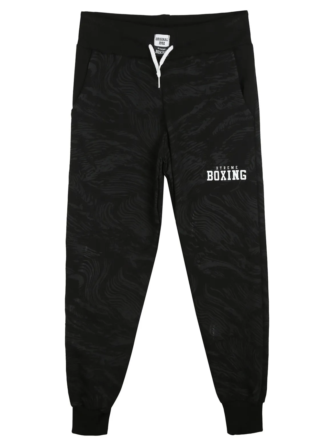 Xtreme Boxing Pantaloni sportivi da ragazzo con coulisse e polsini - nero