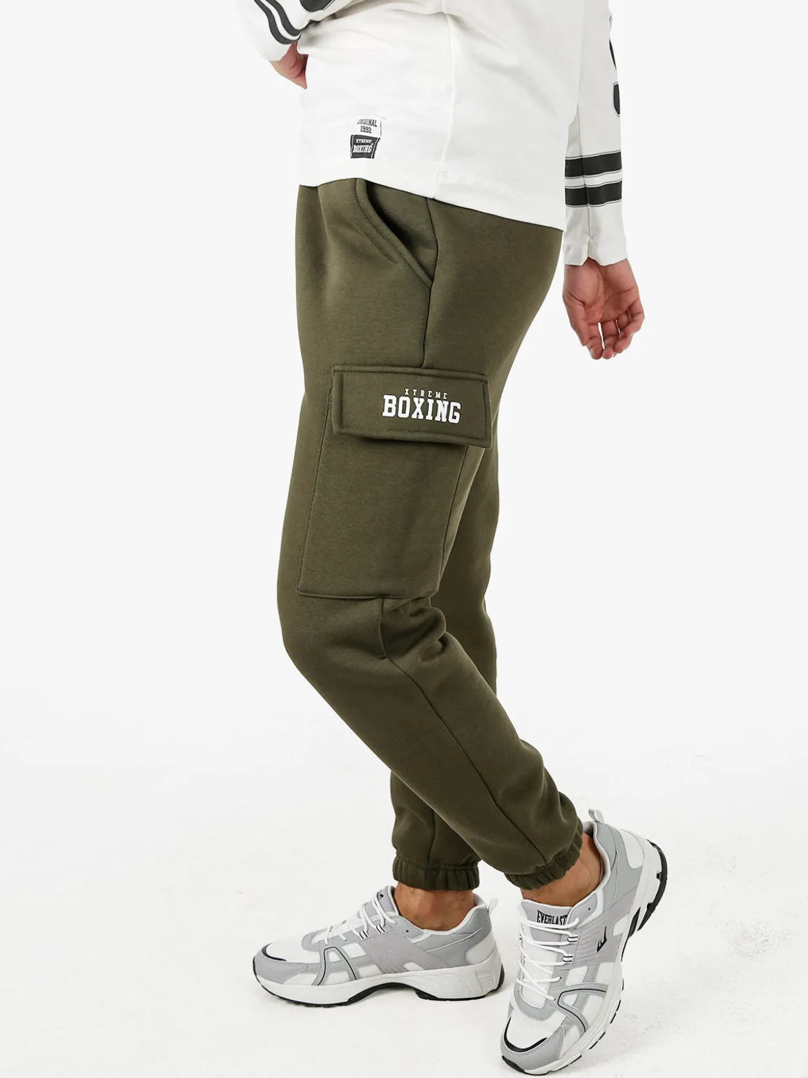 Xtreme Boxing Pantaloni tuta cargo da uomo felpati - militare