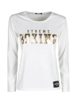 Xtreme Boxing T-shirt donna sportiva a maniche lunghe con scritta