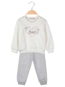 Yes! Do Kid'S Completo 2 pezzi da neonata con felpa e pantaloni tuta - bianco
