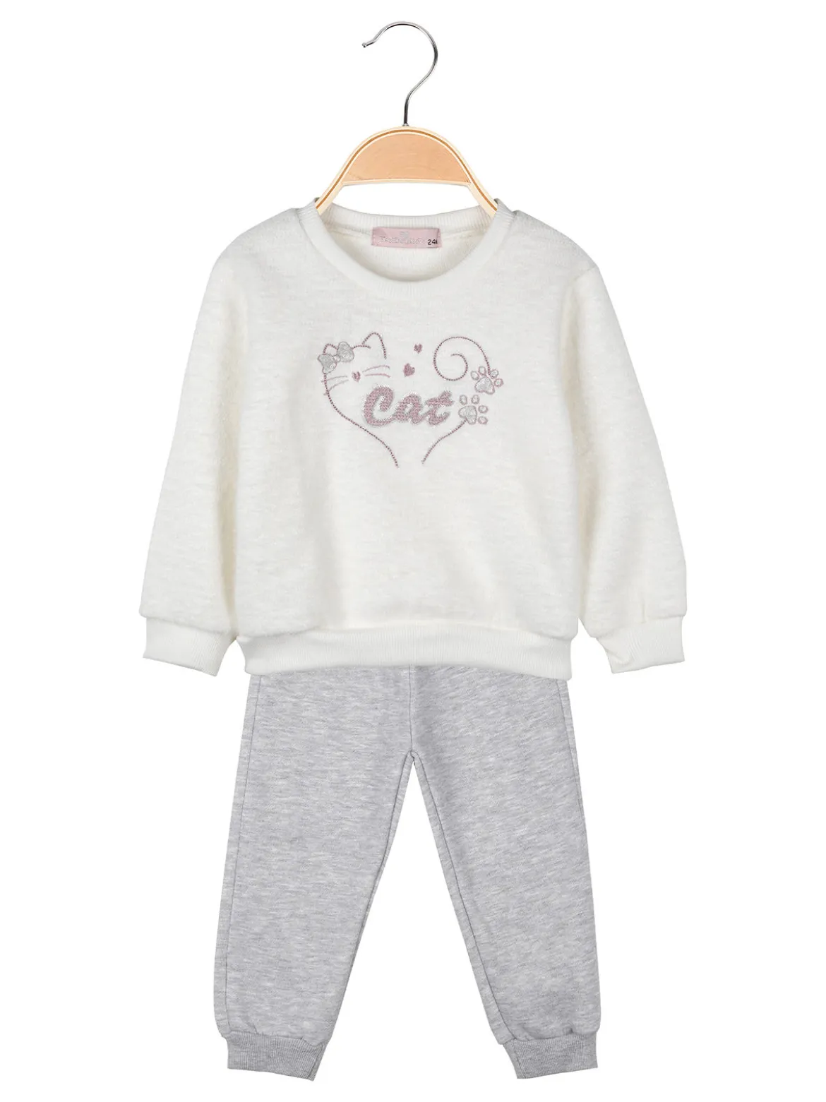 Yes! Do Kid'S Completo 2 pezzi da neonata con felpa e pantaloni tuta - bianco