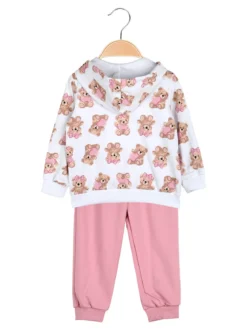Yes! Do Kid'S Completo tuta 3 pezzi da neonata con cappuccio e zip - bianco
