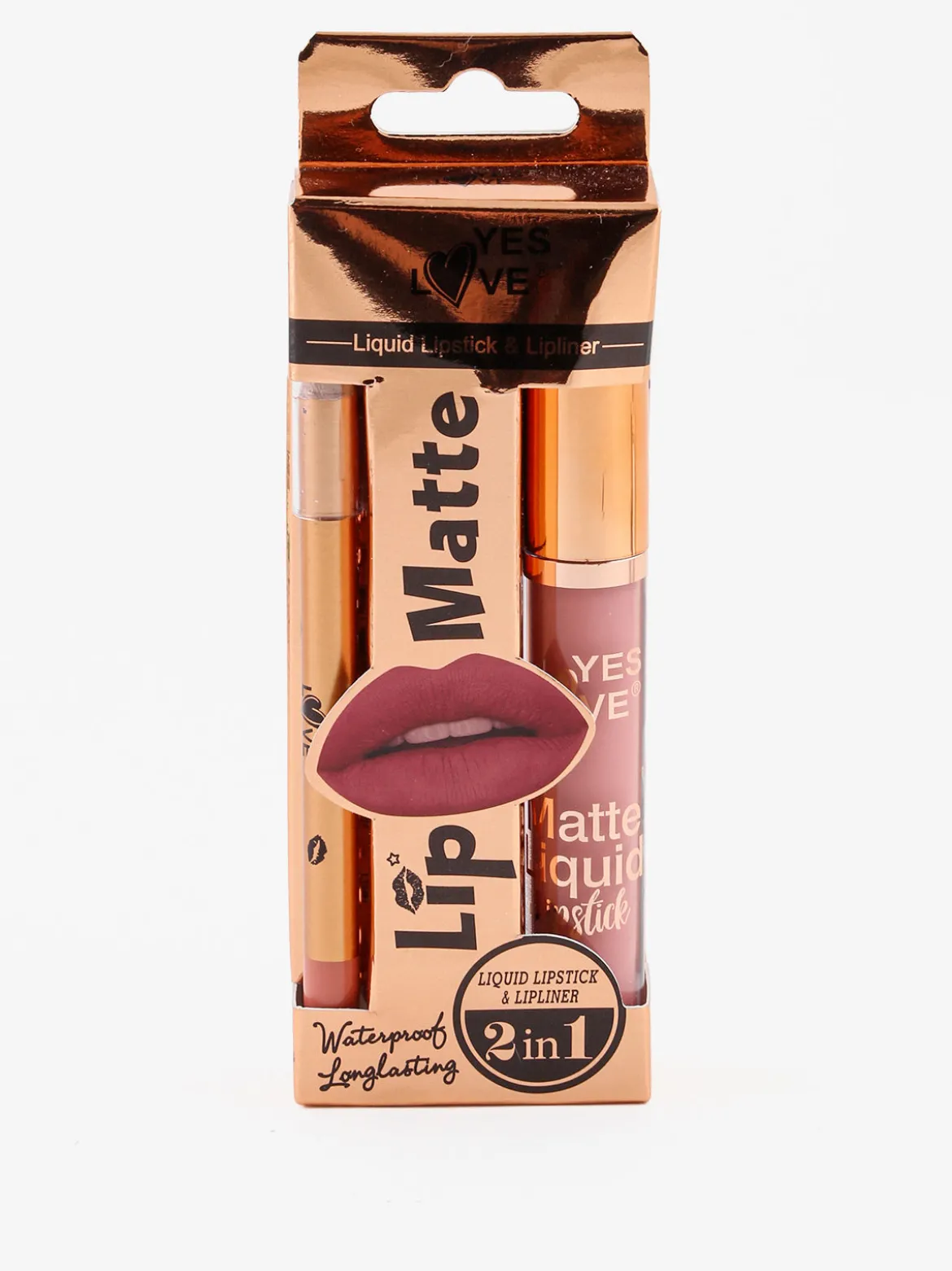 Yes Love Cosmetics Confezione 2 in1 rossetto liquido matte e matita labbra