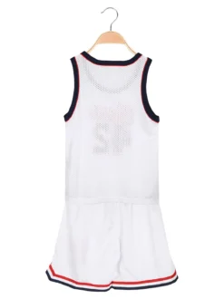 Yi Boy Completo corto da bambino con canotta sportiva e bermuda - bianco