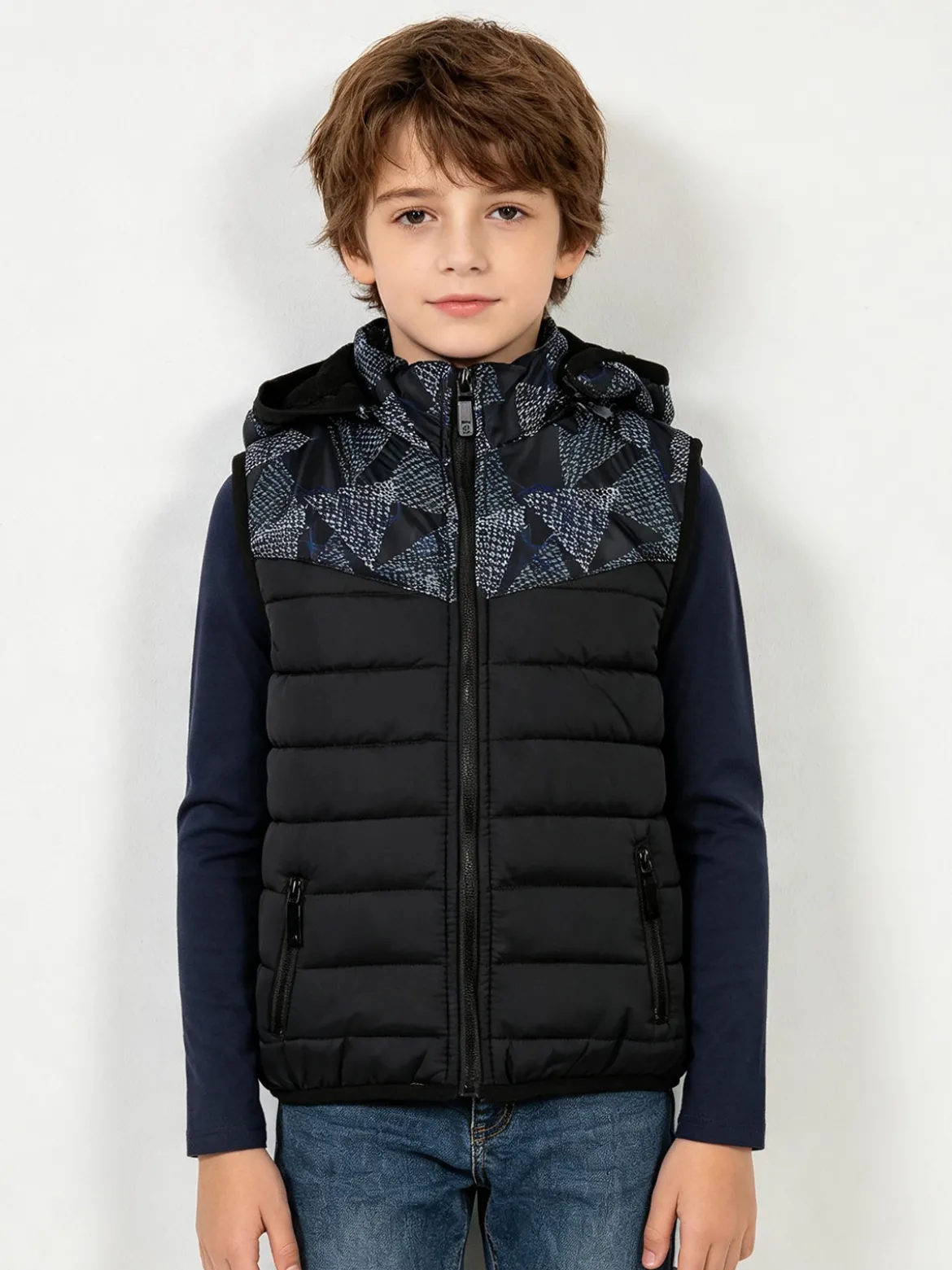Yi Boy Gilet imbottito da bambino con cappuccio