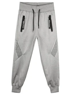 Yi Boy Pantaloni da bambino con coulisse e polsini - grigio