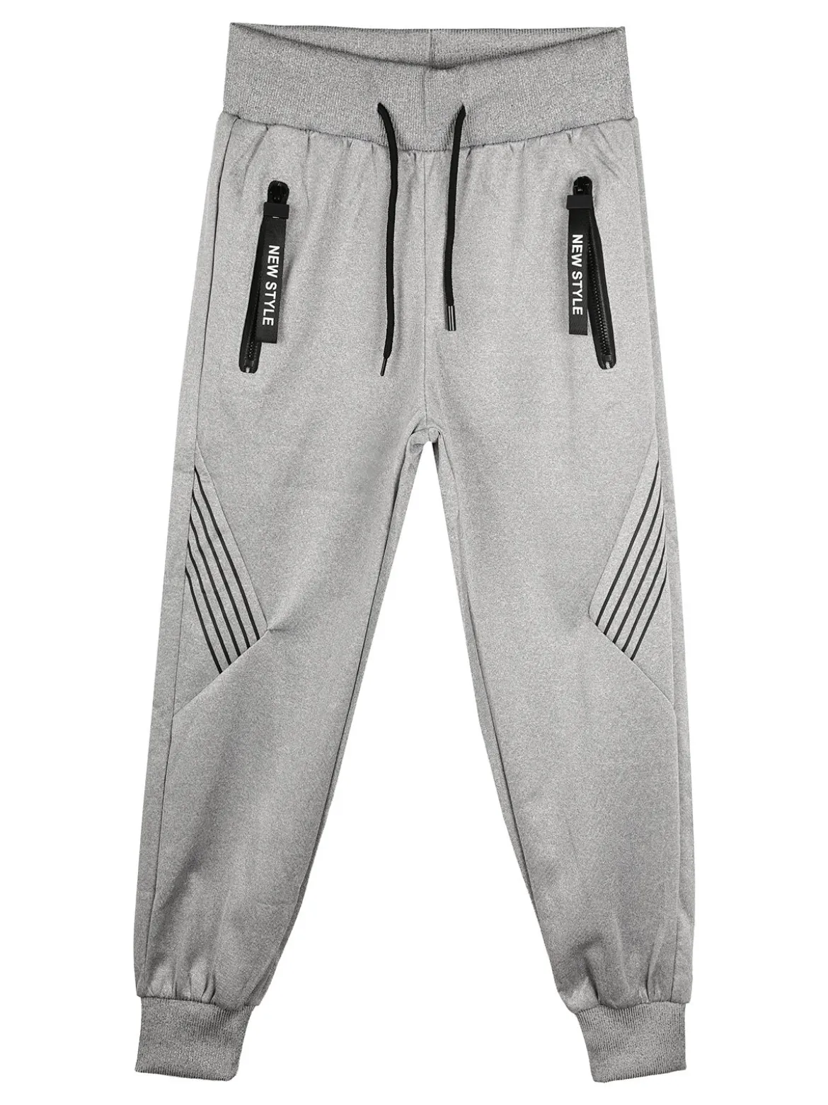 Yi Boy Pantaloni da bambino con coulisse e polsini - grigio